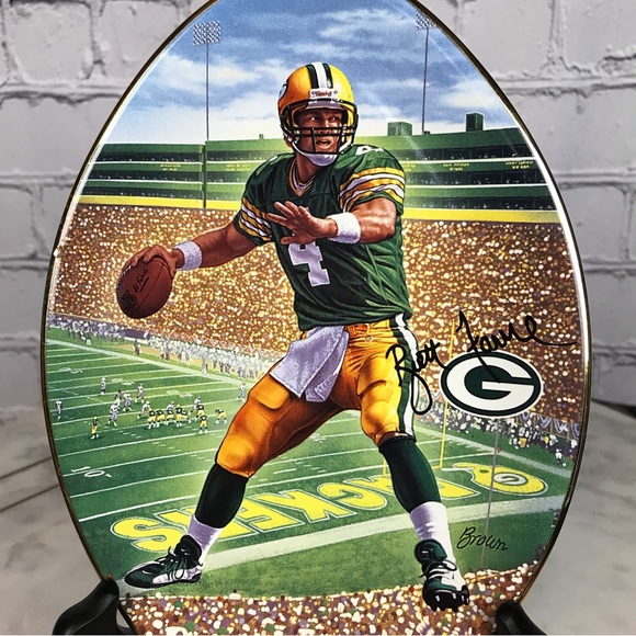 Brett Favre NFL Green Bay Packers “Leader of The Pack” Vintage Plate Collection - Picture 3 of 13